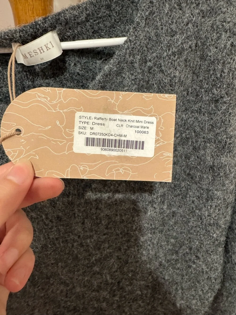 SOLD NWT Meshki Rafferty Boat Neck Knit Mini Dress - Picture 4 of 5